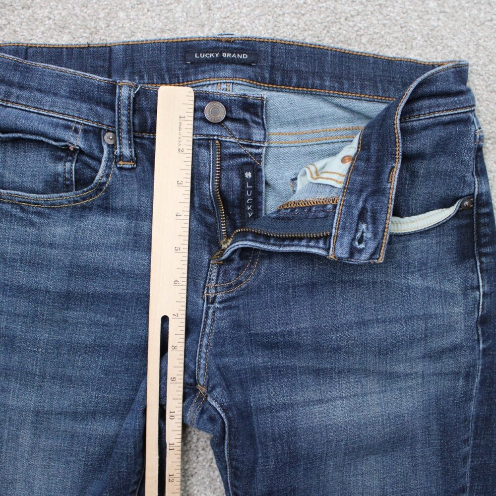 Lucky Brand Jeans Mens 30x32 Blue Coolmax 110 Slim 5-Pocket Stretch Demin - Picture 9 of 16